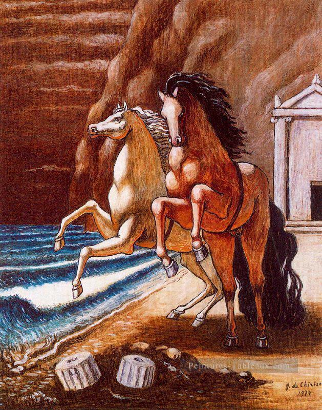 les chevaux de Apollo 1974 Giorgio de Chirico surréalisme métaphysique Peintures à l'huile